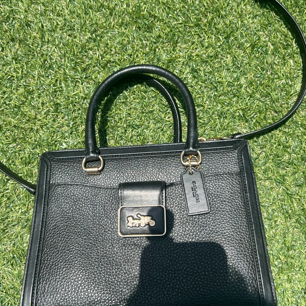 Coach Black Satchel with Gold Hardware